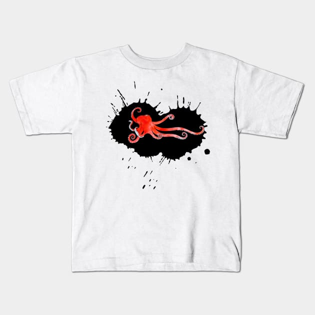 Inky the Octopus Kids T-Shirt by erndub